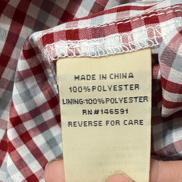 Drake Clothing Company Men's XL OU Logo Plaid Long Sleeve Fishing Shirt Red Gray - Picture 11 of 12